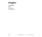 Whirlpool WUI75X15HZ01 cover sheet diagram