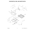 KitchenAid KUIX535HPA01 evaporator, grid, and water parts diagram