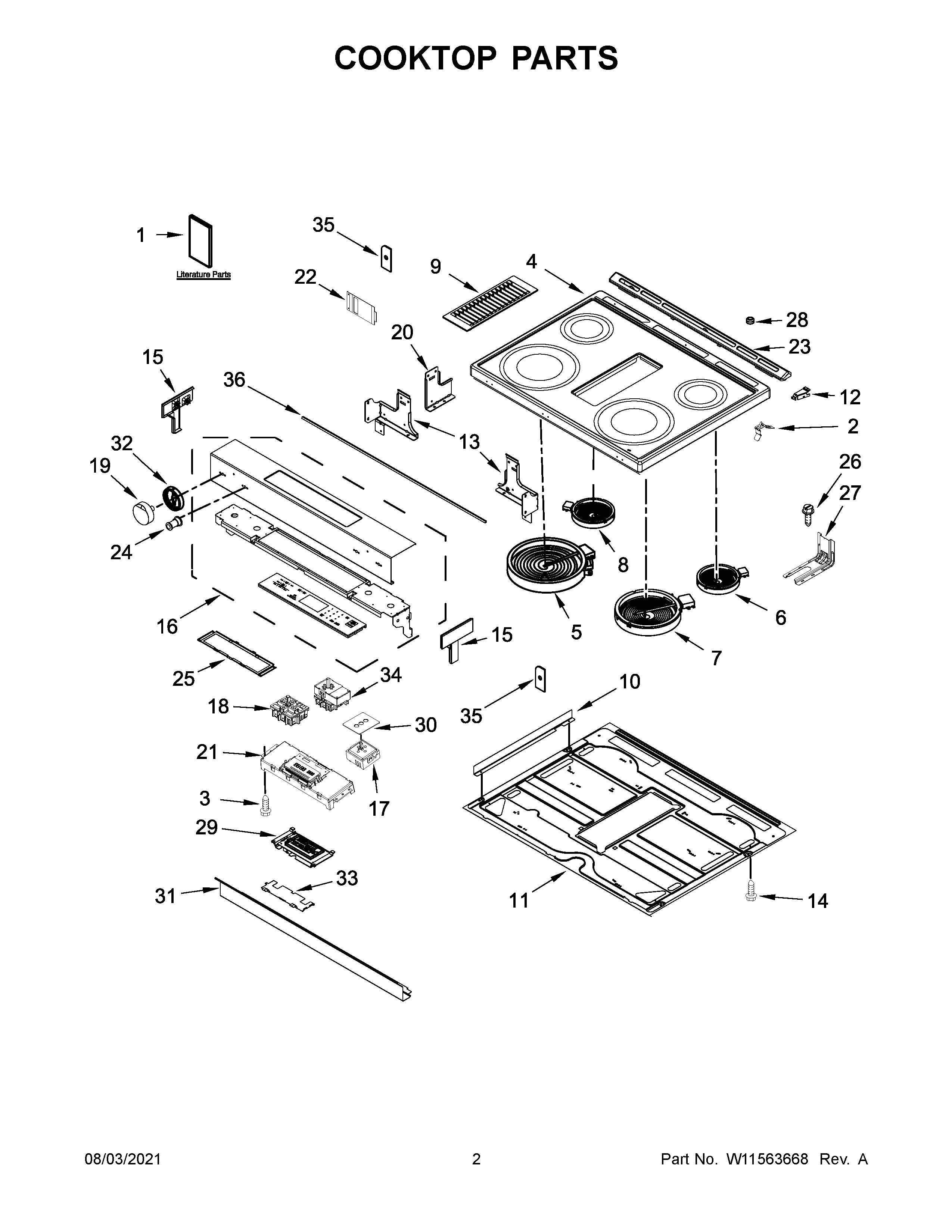 Cooktop parts