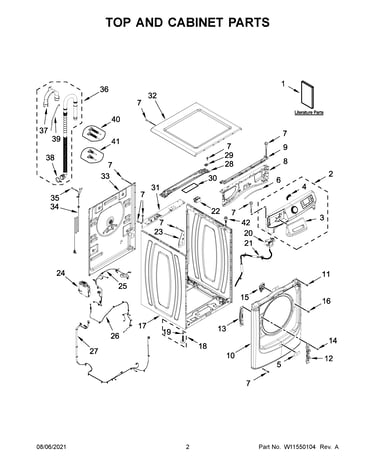 Top and cabinet parts