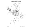 Amana NFW5800HW3 tub and basket parts diagram