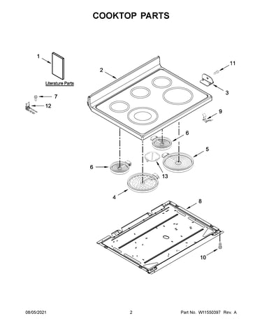 Cooktop parts