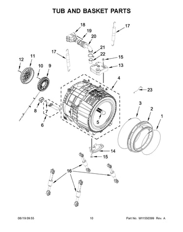 Tub and basket parts