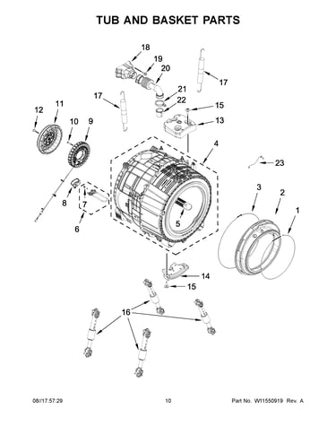 Tub and basket parts