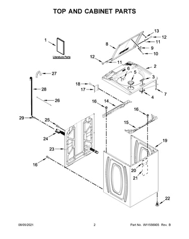 Top and cabinet parts