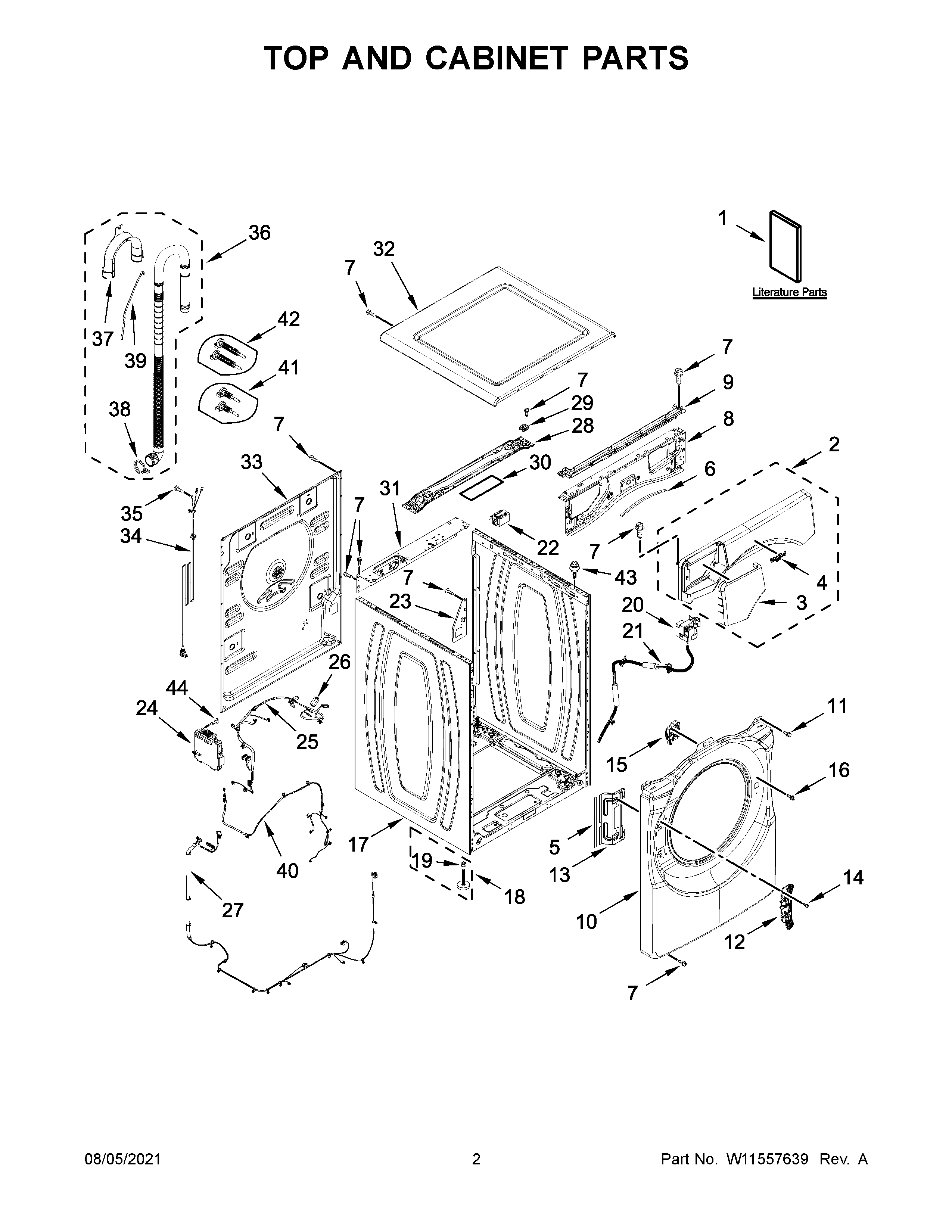 Top and cabinet parts