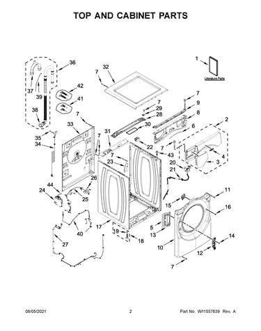 Top and cabinet parts