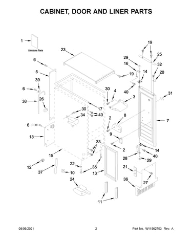 Cabinet, door and liner parts