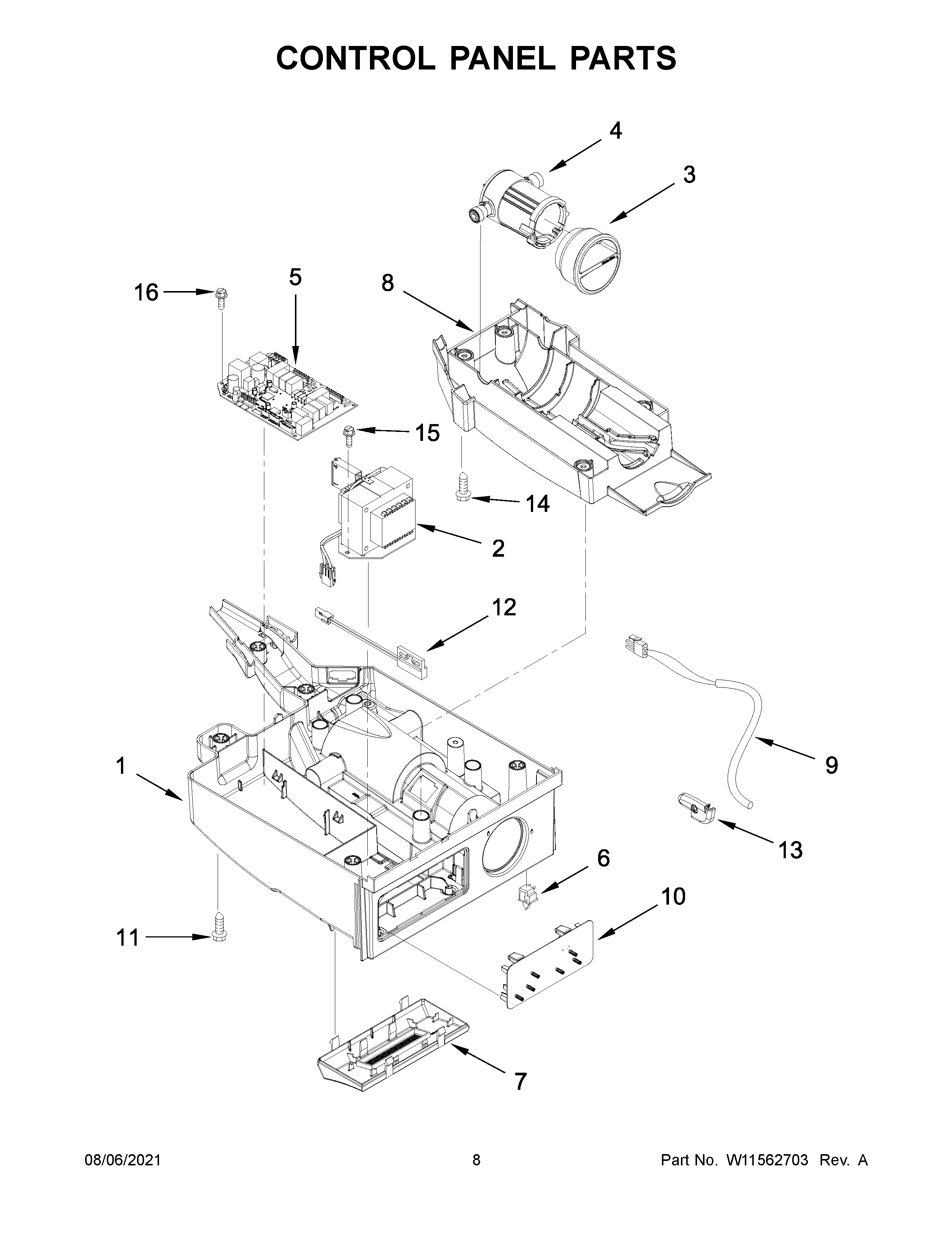 Control panel parts