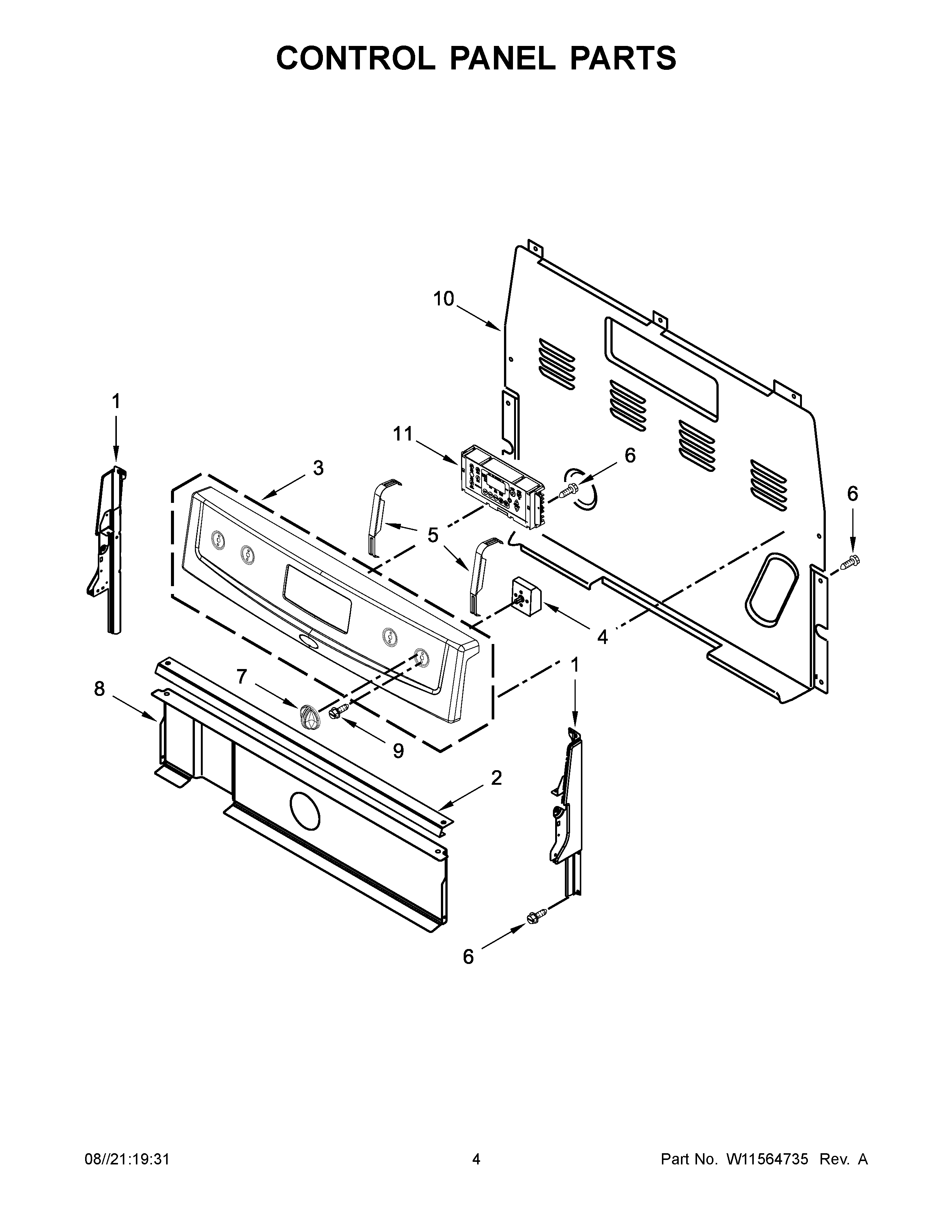 Control panel parts