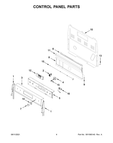 Control panel parts