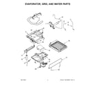 KitchenAid KUIX305EWH0 evaporator, grid, and water parts diagram