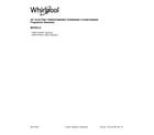 Whirlpool YWFE775H0HZ1 cover sheet diagram