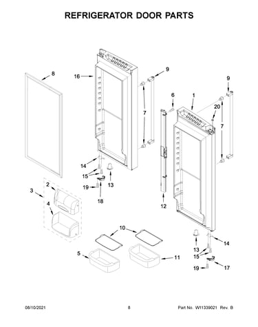 Refrigerator door parts