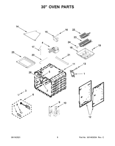 30" oven parts