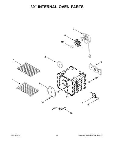 30" internal oven parts