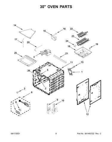 30" oven parts