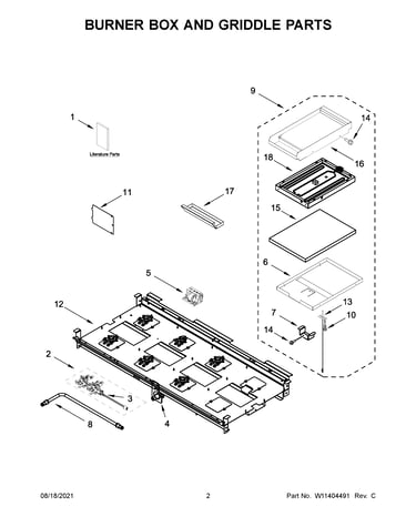 Burner box and griddle parts