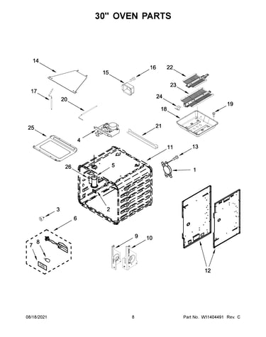 30" oven parts