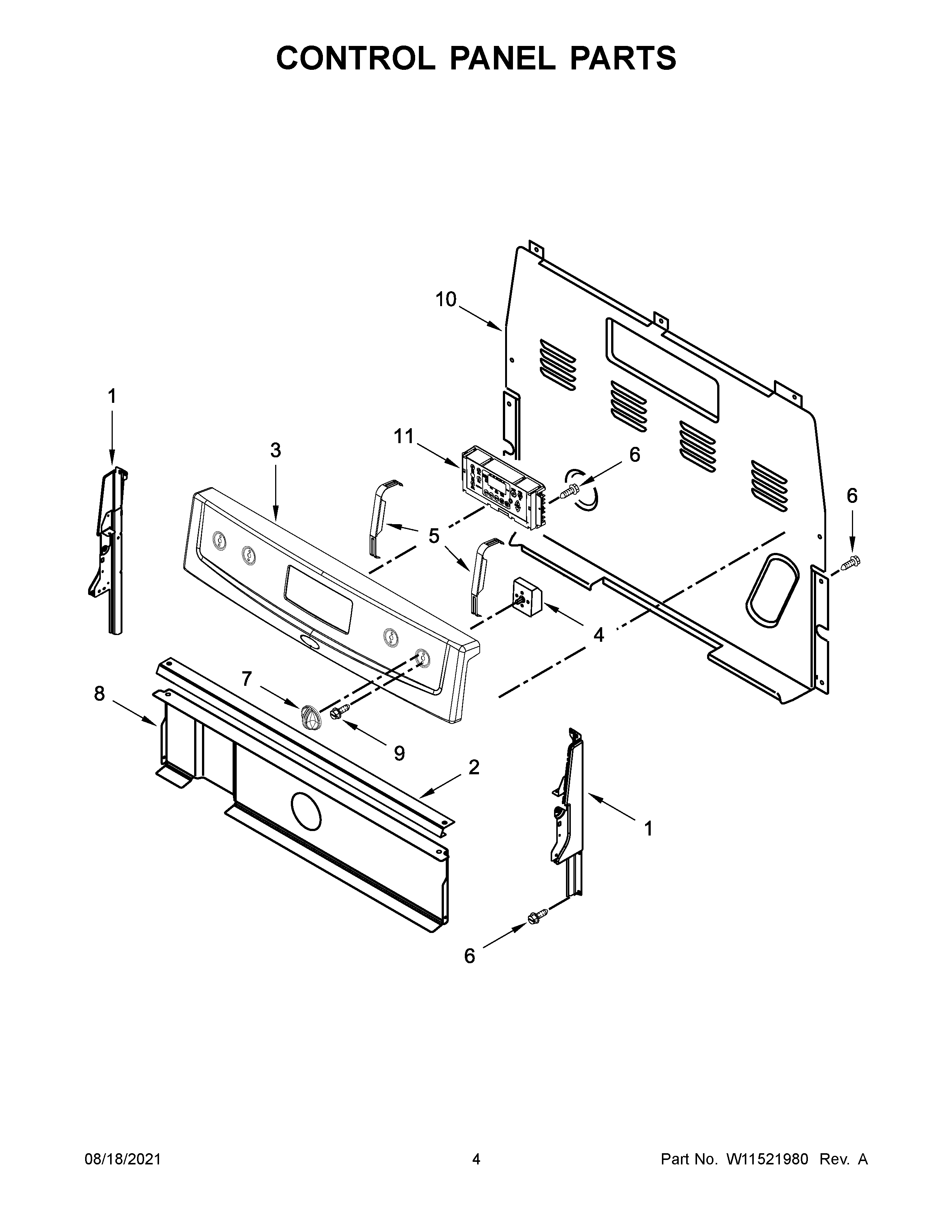 Control panel parts
