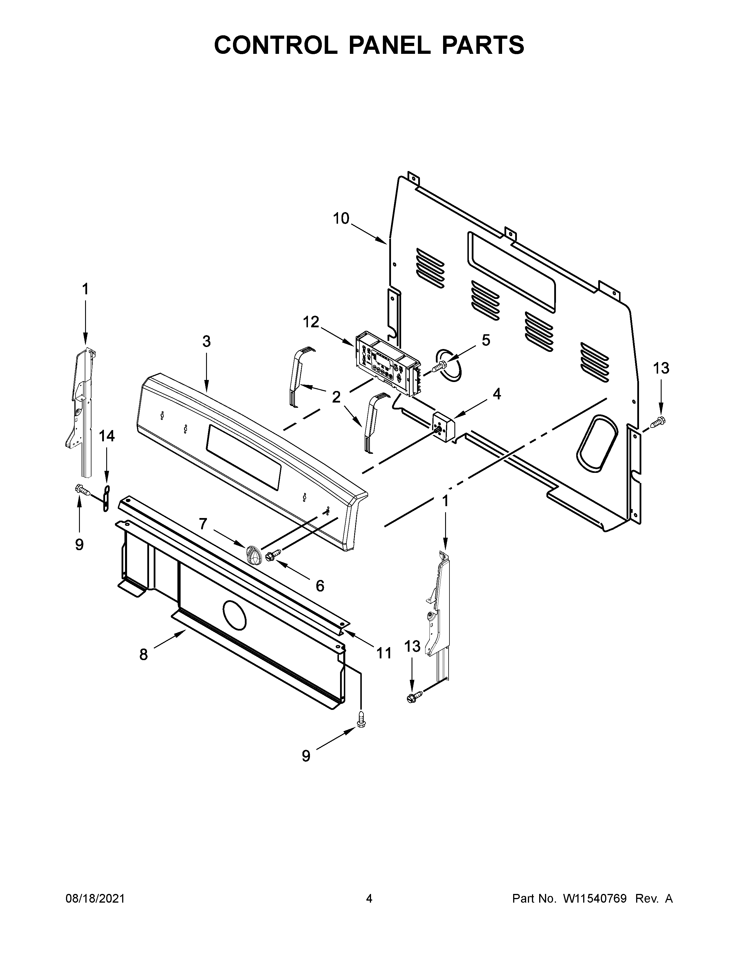 Control panel parts
