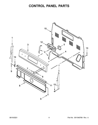 Control panel parts