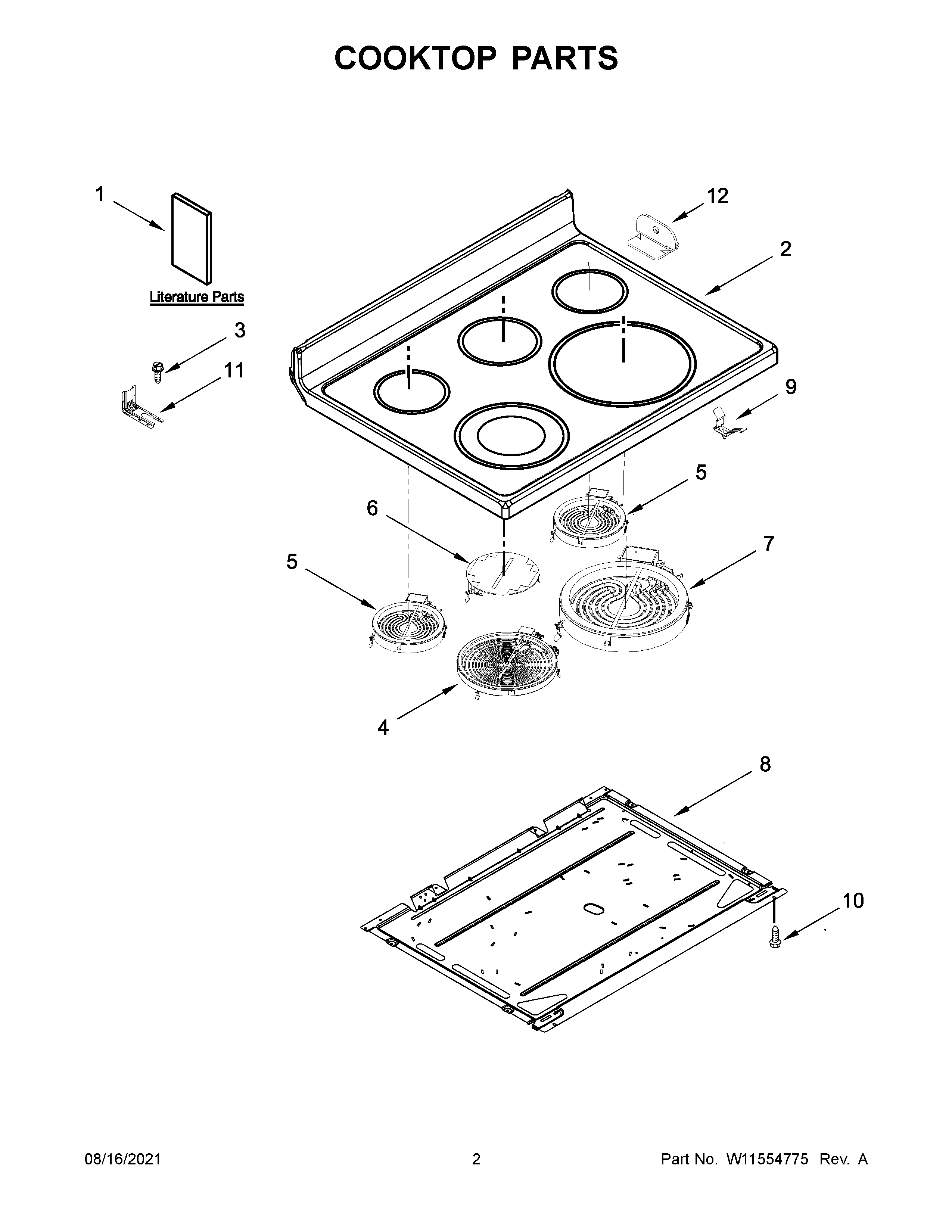 Cooktop parts