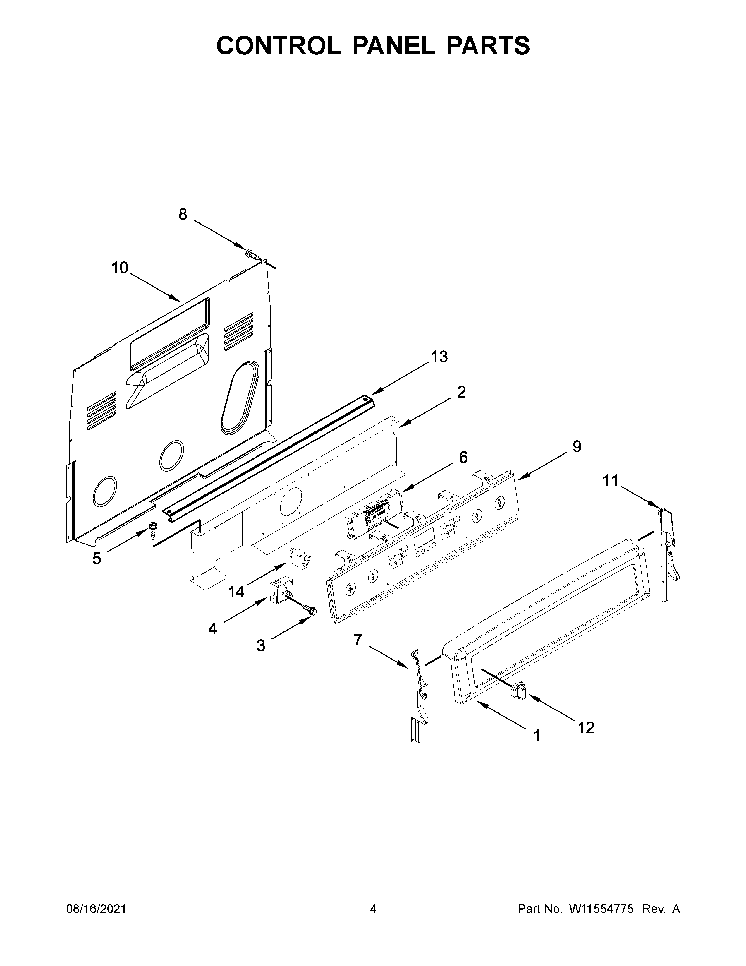 Control panel parts