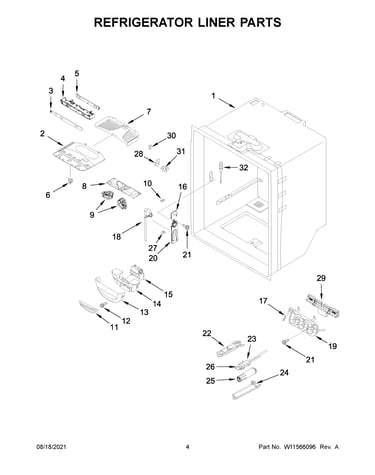 Refrigerator liner parts