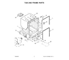 Whirlpool WDT740SALW0 tub and frame parts diagram