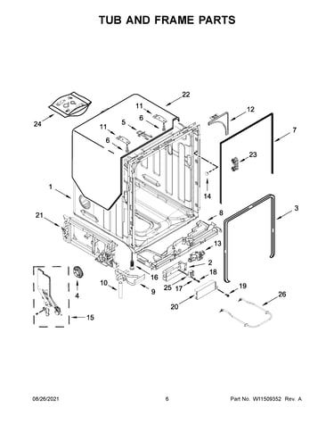 Tub and frame parts