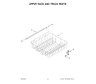 Whirlpool WDT740SALW0 upper rack and track parts diagram