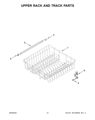 Upper rack and track parts