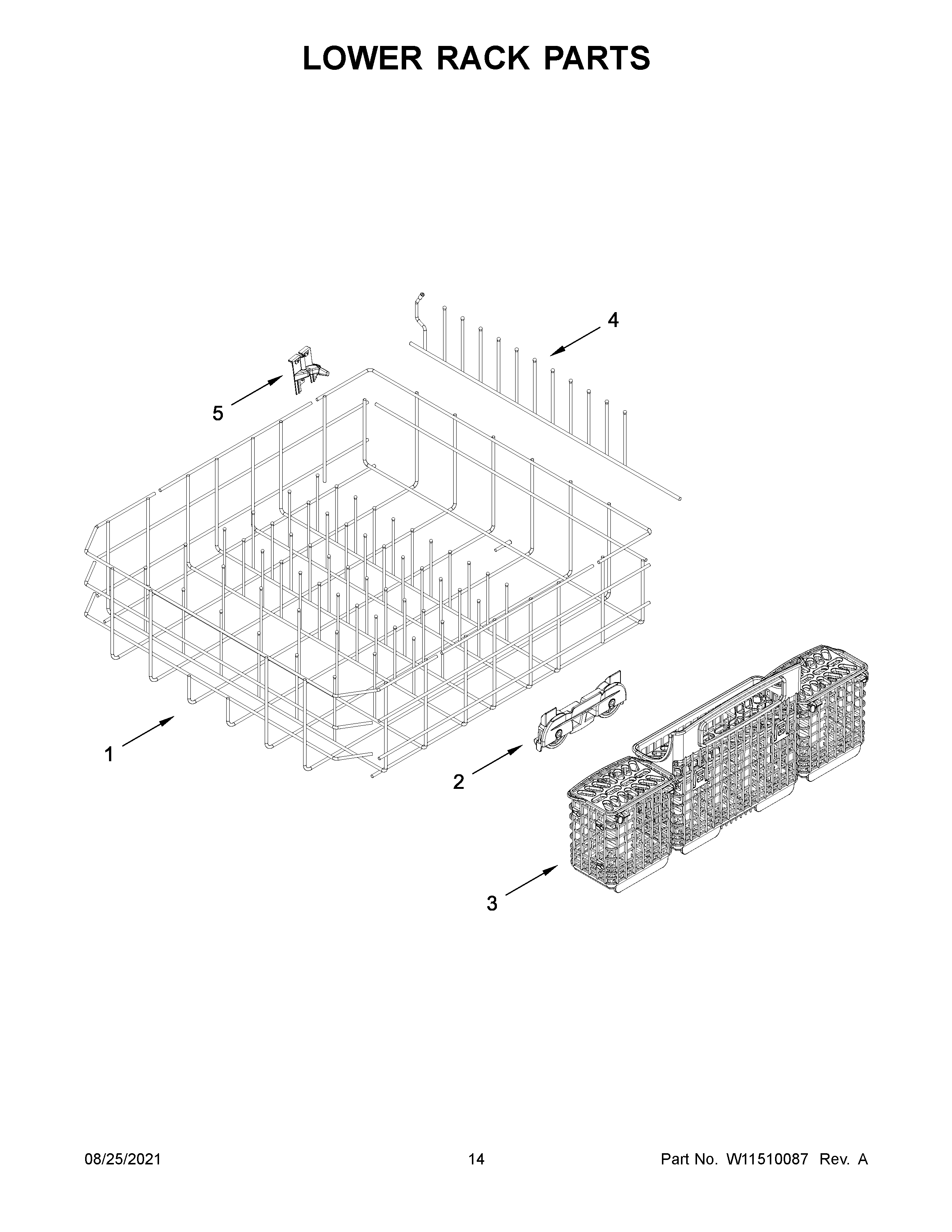 Lower rack parts