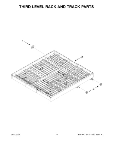 Third level rack and track parts