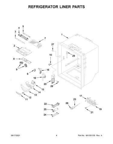 Refrigerator liner parts