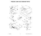 KitchenAid KRFC302EBS05 freezer liner and icemaker parts diagram