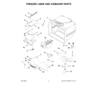 KitchenAid KRFC300EBS04 freezer liner and icemaker parts diagram
