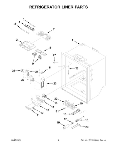 Refrigerator liner parts