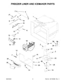 Freezer liner and icemaker parts