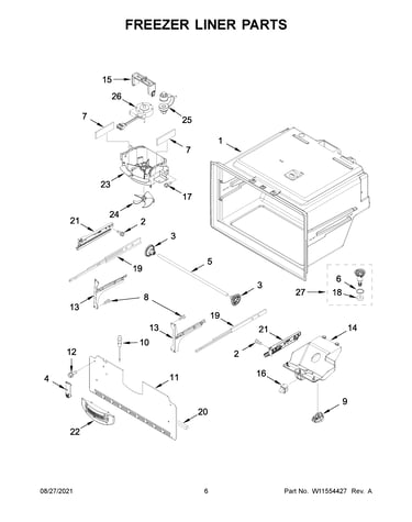 Freezer liner parts