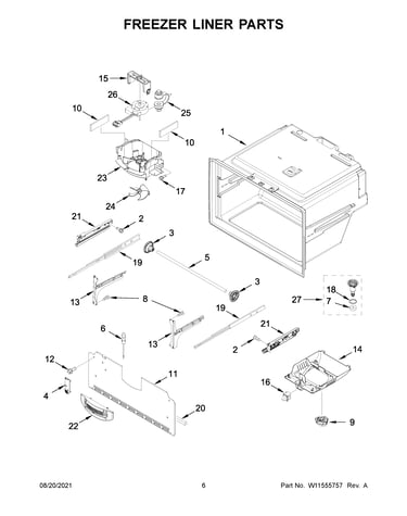 Freezer liner parts