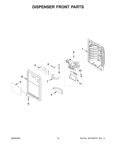 Dispenser front parts