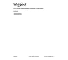 Whirlpool WFE550S0LW0 cover sheet diagram