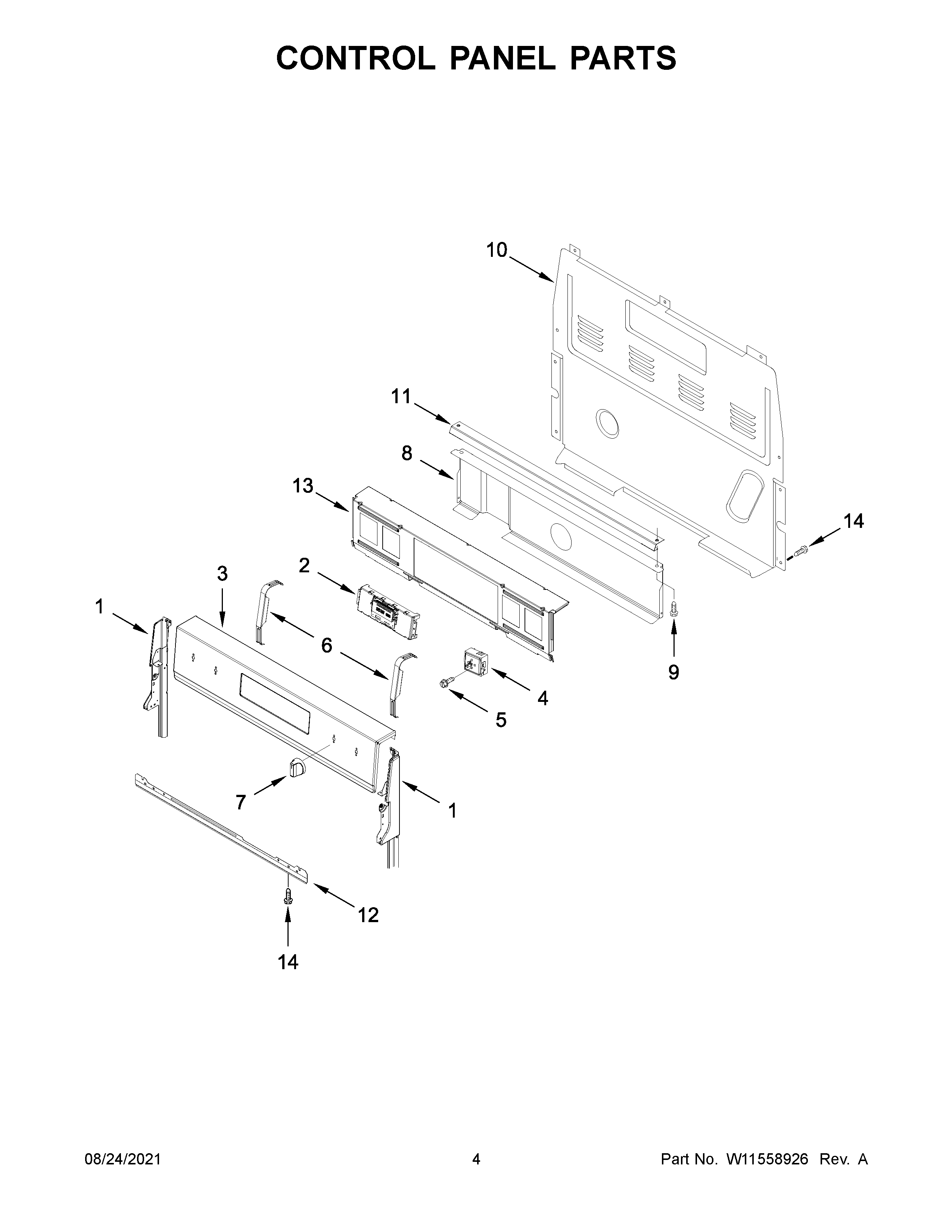 Control panel parts