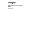 Whirlpool WFG550S0LW0 cover sheet diagram