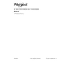 Whirlpool WFG535S0LS0 cover sheet diagram