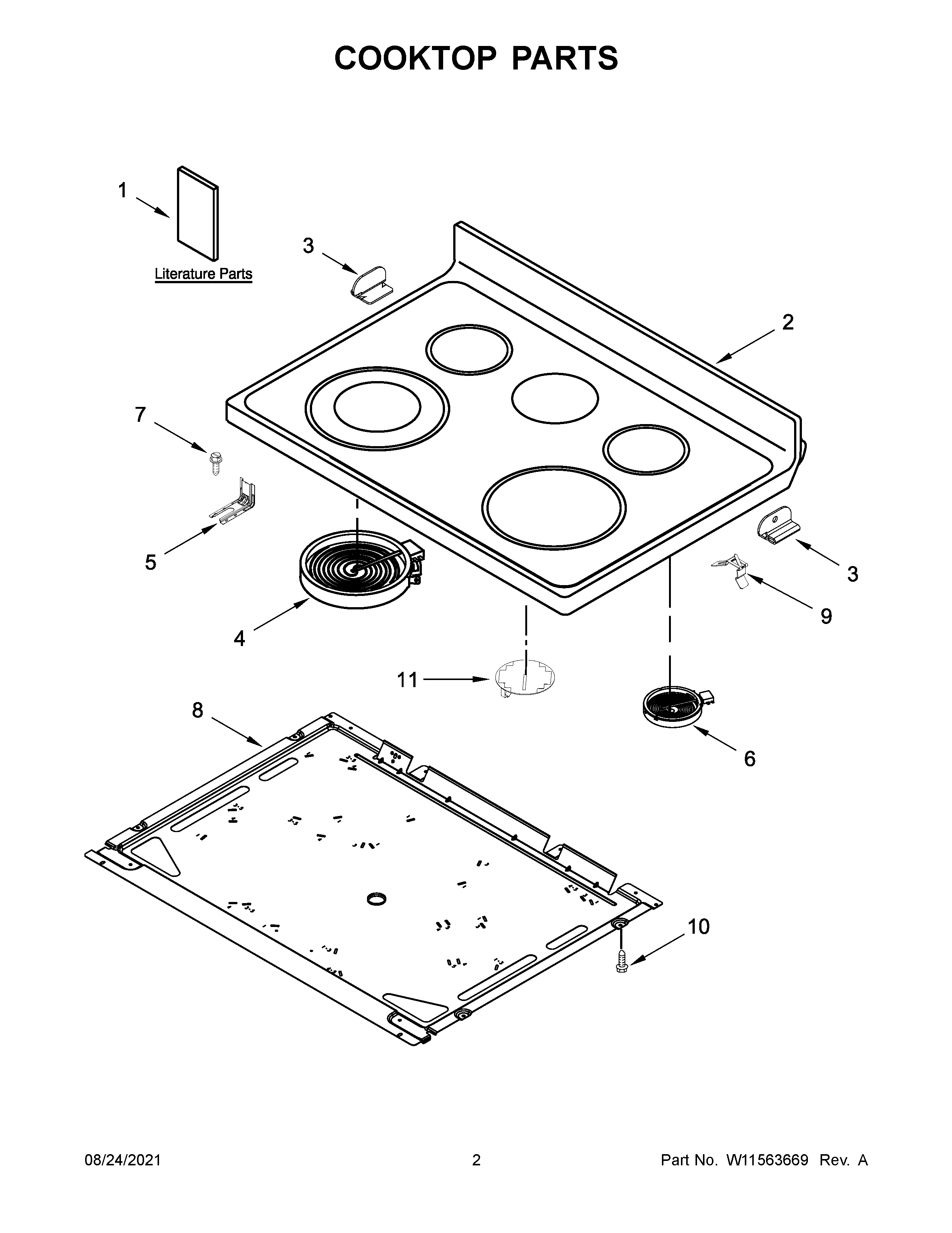 Cooktop parts