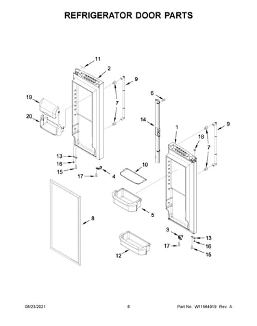 Refrigerator door parts