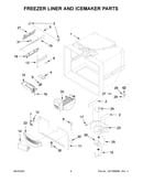 Freezer liner and icemaker parts